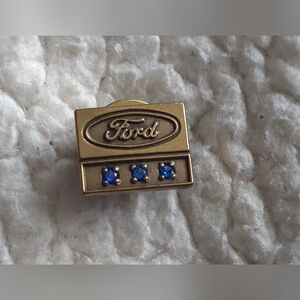 Vintage | Ford LABEL Pin | Blue Stones